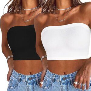 Two Pack of Plus Size Slim Fit Tube Tops
